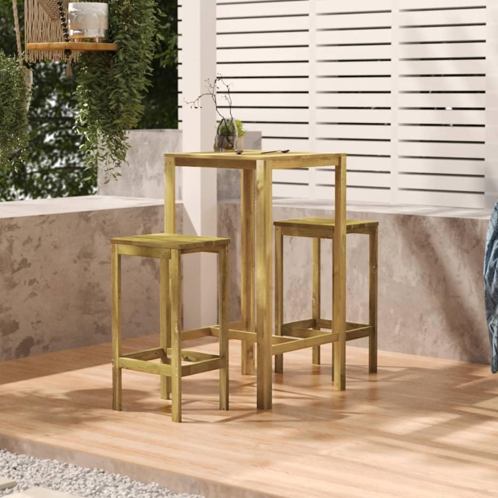 Mesa alta de pino tratada, 60x60x110 cm, resistente al clima, para jardín y terraza