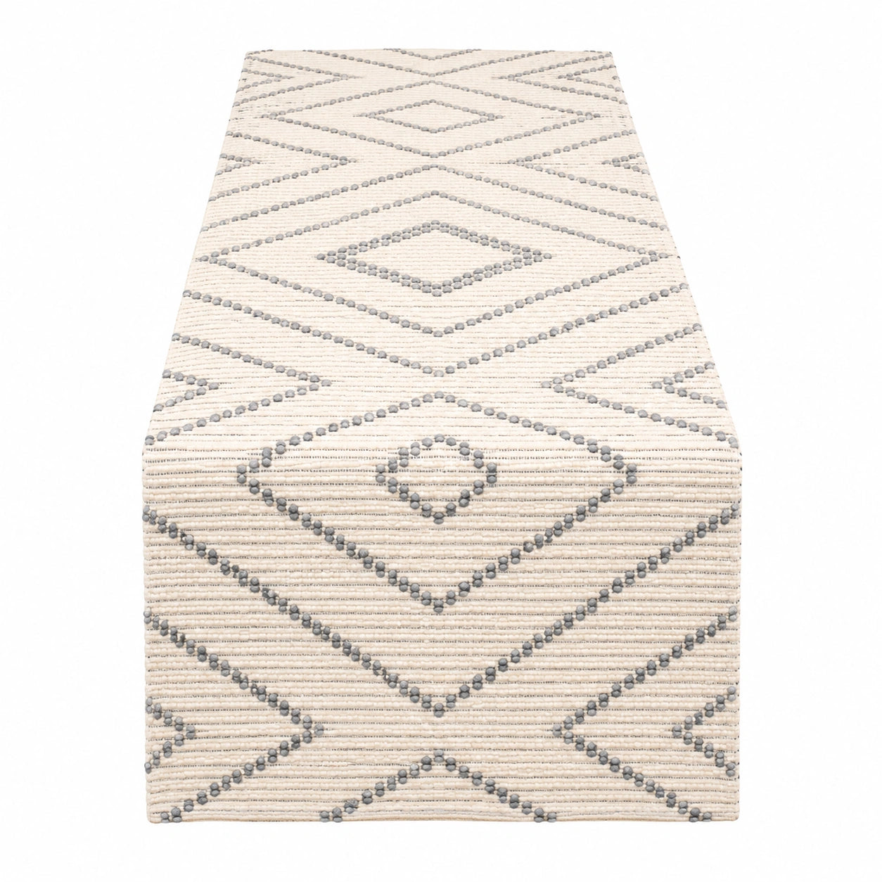 Camino de Mesa Geométrico Beige y Gris 180x33 cm
