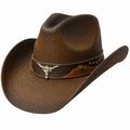 Sombrero Vaquero Marrón con Detalles Metálicos para Hombre
