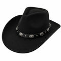 Sombrero Vaquero Negro con Adornos Metálicos