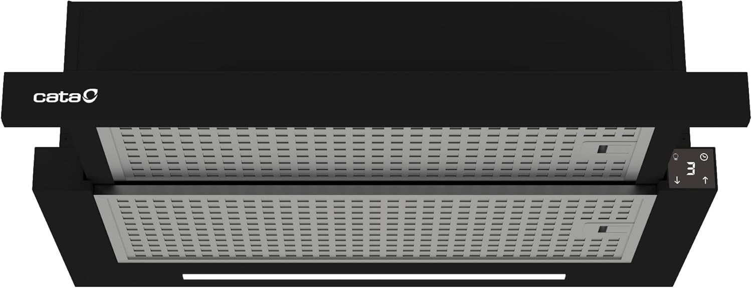 Campana Extractora Telescópica Cata TFH 6430GBK/B con Display Digital, Motor Brushless Silencioso y Luz LED, Acabado en Negro