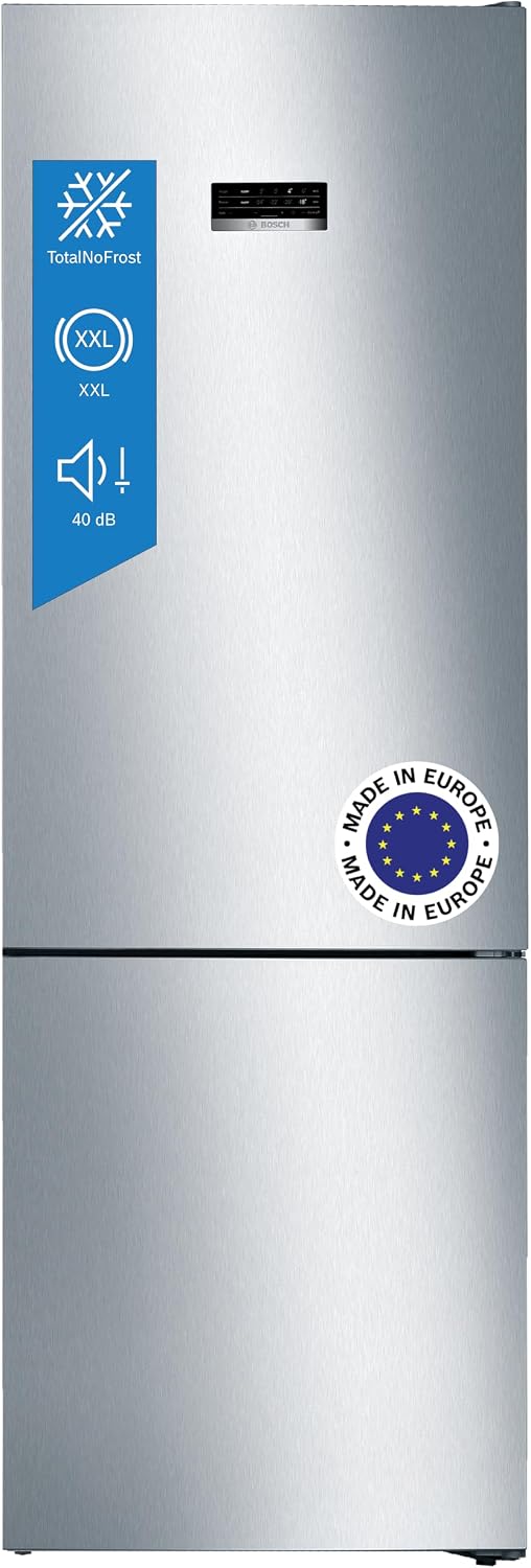 Frigorífico Combi Bosch Serie 4, 70 cm, NoFrost Total, Acero Inoxidable