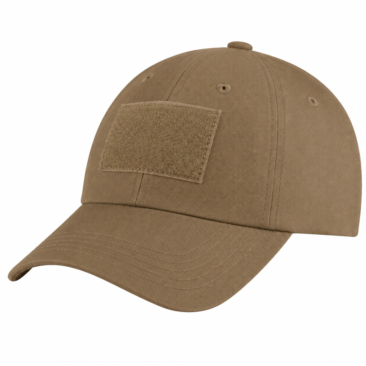 Gorra de béisbol táctica con panel de parche ajustable color caqui
