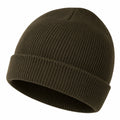 Gorro de Punto Acanalado Unisex Verde Oscuro