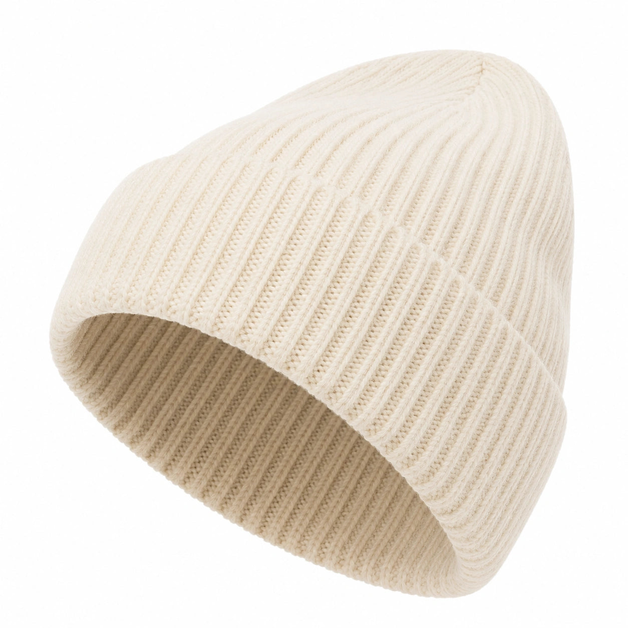 Gorro de punto elástico beige unisex