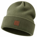 Gorro de punto acanalado unisex verde oliva