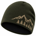 Gorro de Invierno con Diseño de Montañas Verde Oscuro