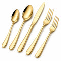 Set de Cubiertos de 5 Piezas Dorados con Acabado Brillante