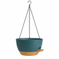 Macetero Colgante de Auto Riego Azul y Terracota 30 cm