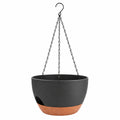 Macetero Colgante 25cm Negro y Terracota para Interior y Exterior