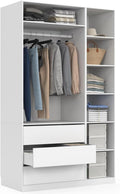 Armario Modular Taylor 120x55x200 cm con Estantes y Cajones Blancos