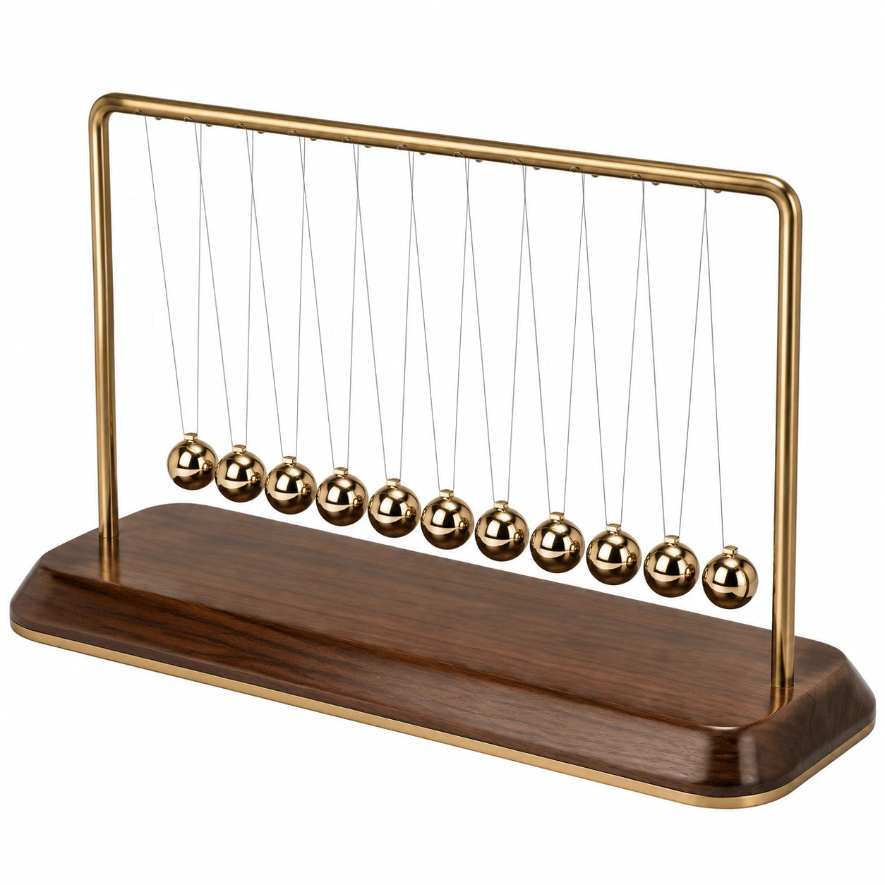 Péndulo de Newton Dorado y Marrón de Escritorio