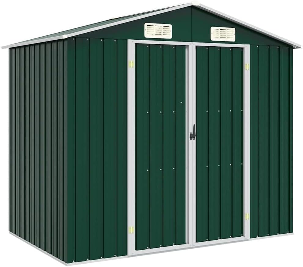 Caseta de Jardín Metálica Verde 205x129x183 cm