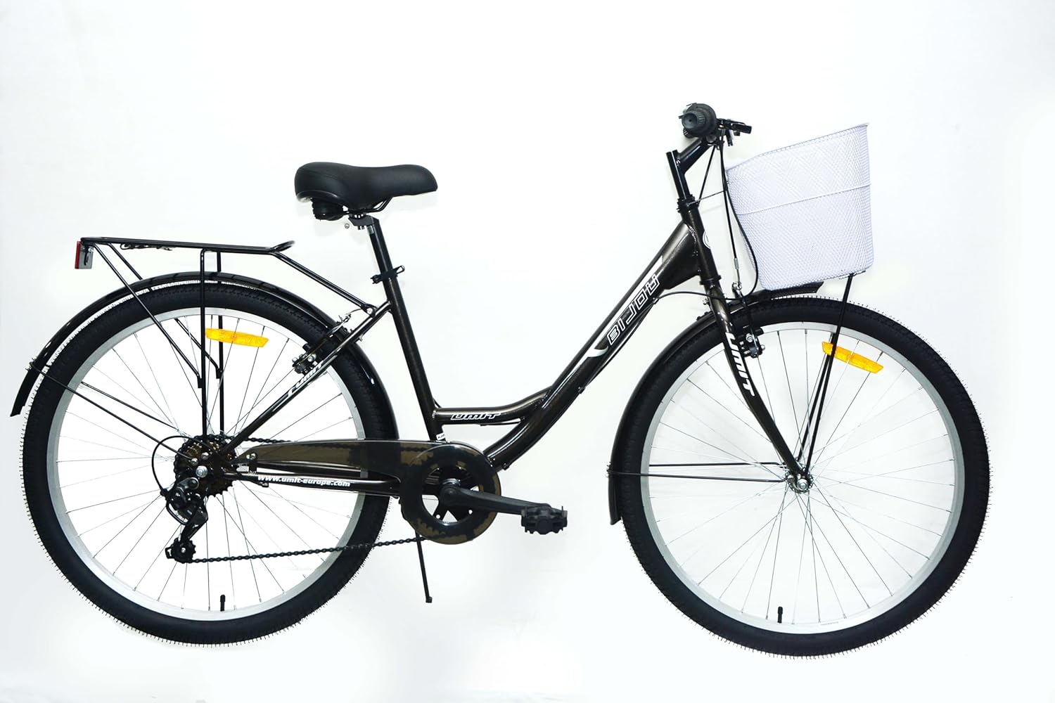 Bicicleta de Paseo para Mujer 26' con 7 Marchas, Cesta y Portaequipajes