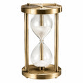 Reloj de arena decorativo dorado con arena blanca de 60 minutos