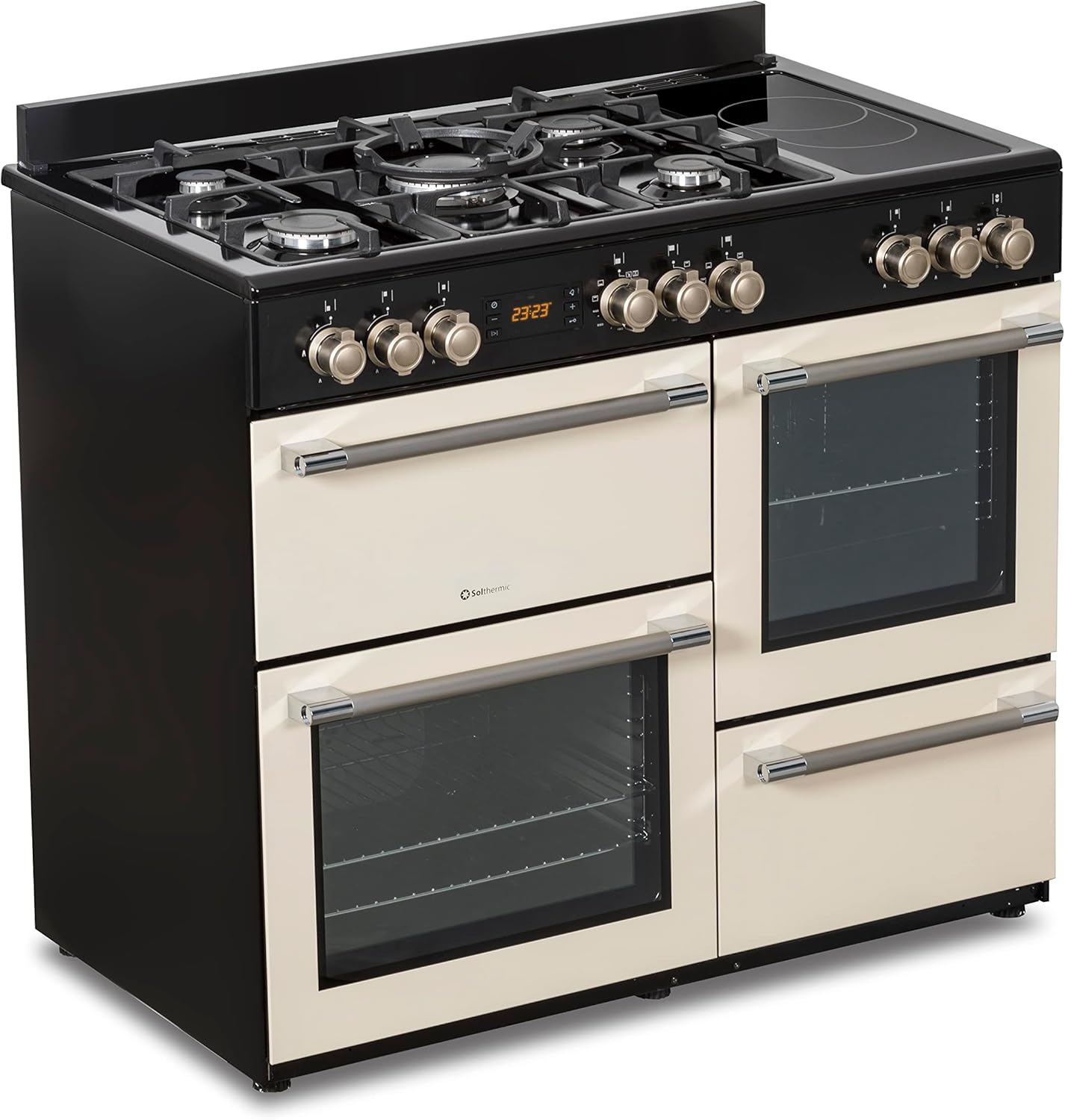 Cocina Solthermic Profesional Mixta con 5 Fogones y 3 Hornos Eléctricos
