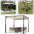 Cenador de Metal 3x3 m con Techo Solar Beige para Jardín