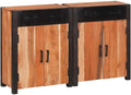 Bufé de Madera de Acacia con 4 Puertas y 2 Cajones, 110x30x75 cm, Marrón
