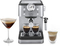 De'Longhi EM450.M Cafetera Manual, Espresso 15 Bar, Vaporizador Integrado, Acero Inoxidable