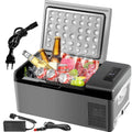 VEVOR Nevera Eléctrica Portátil 15L, Refrigerador de Coche 12/24V, Panel LCD y Batería Ajustable para Camping