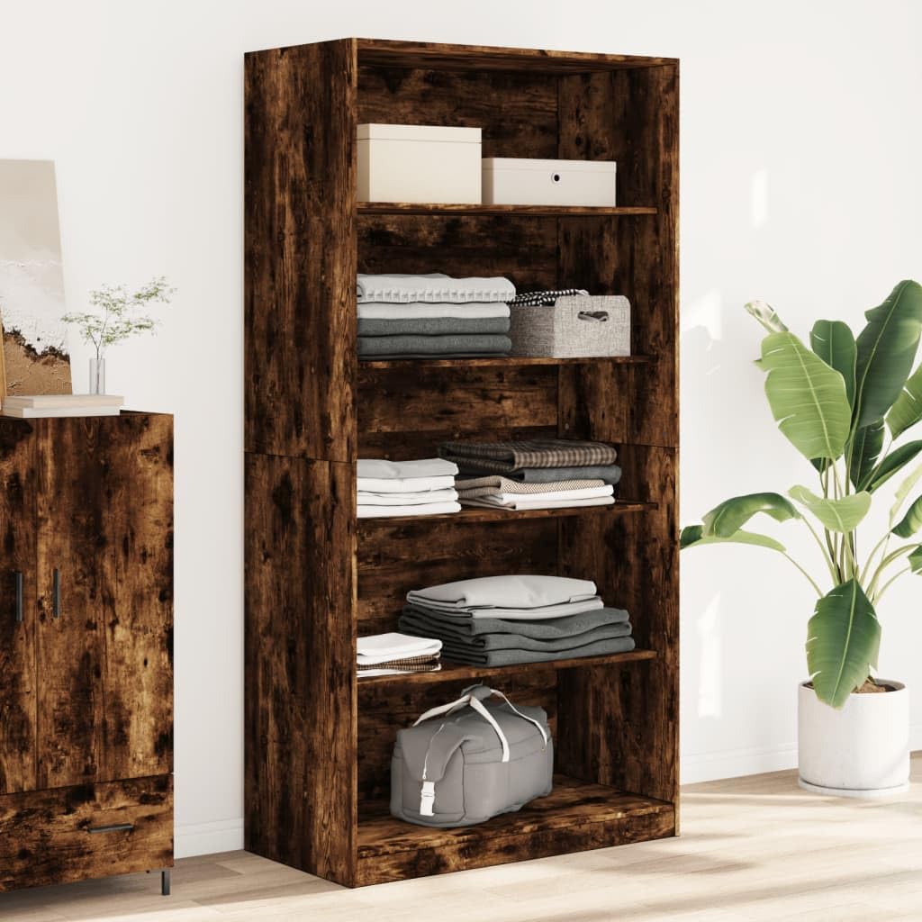 Armario de Madera de Roble Ahumado 100x50x200 cm para Dormitorio