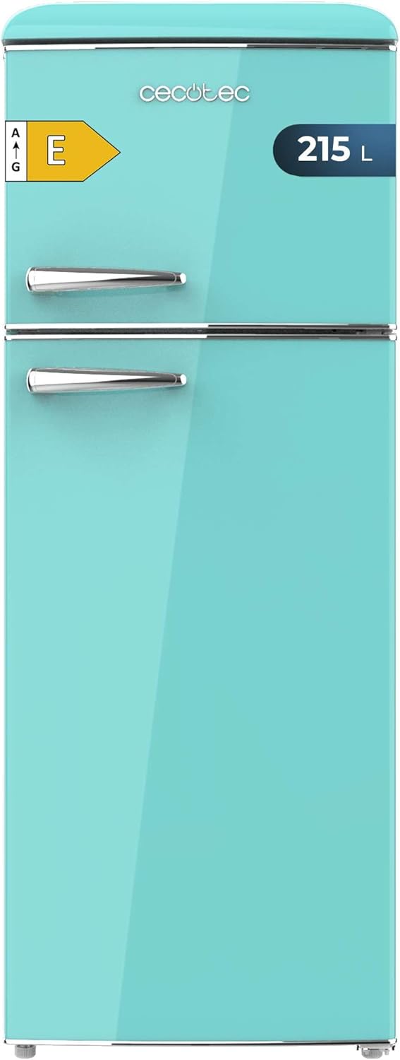 Cecotec Frigorífico Retro Verde 215L, 2 Puertas, Luz Interior, Control de Temperatura