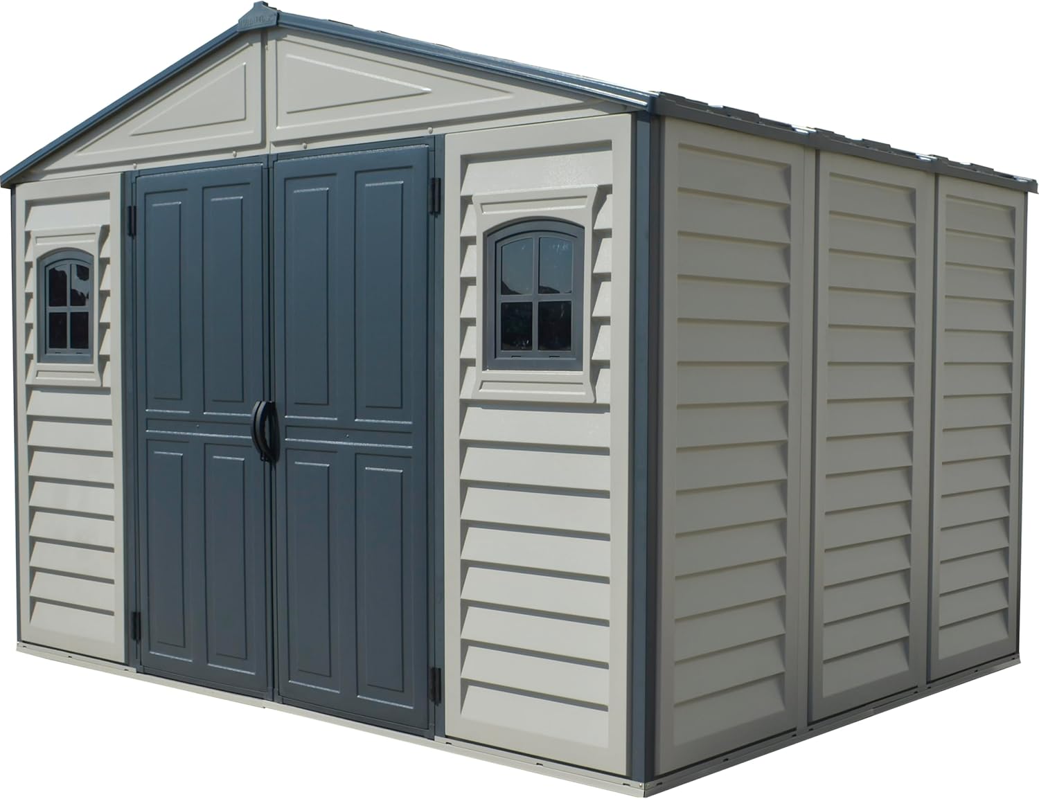 Caseta de Jardín WOODBRIDGE PLUS 10x8, PVC Polimérico, Bicolor Gris