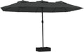 Parasol Doble de Jardín con LED, Protector Solar Antracita 449x245 cm