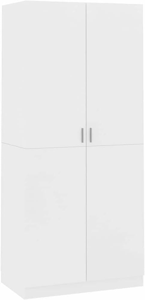 Armario de Madera Blanca con Puertas Espaciosas 90x52x200cm