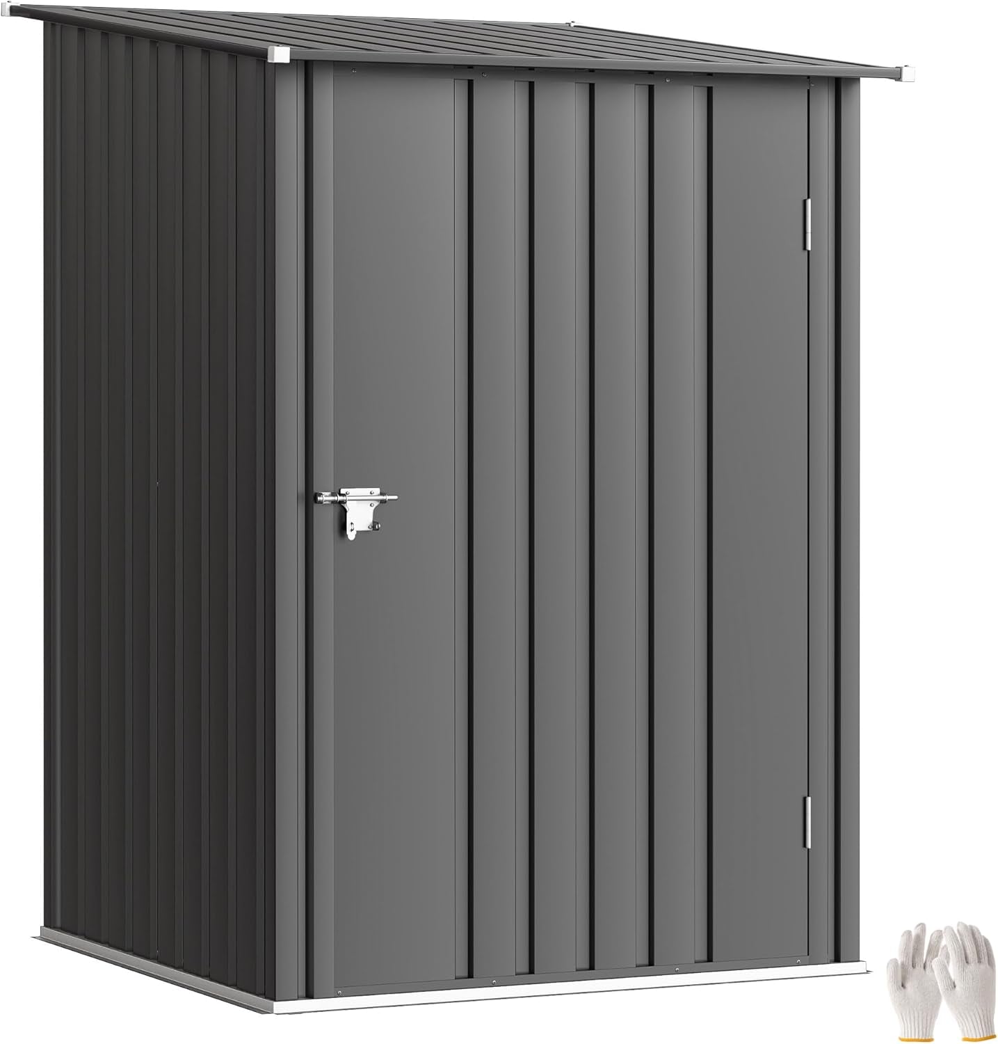 Outsunny Caseta de Jardín Metálica 0,92 m², 100x103x160 cm, con Puerta y Cerradura, Almacenamiento de Herramientas, Gris Oscuro