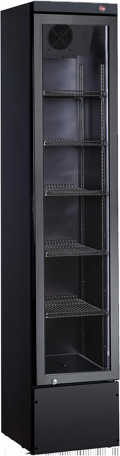 Refrigerador para Bebidas METRO Professional, 166L, Puerta de Vidrio con Cerradura, Estantes Regulables, Iluminación LED, Negro