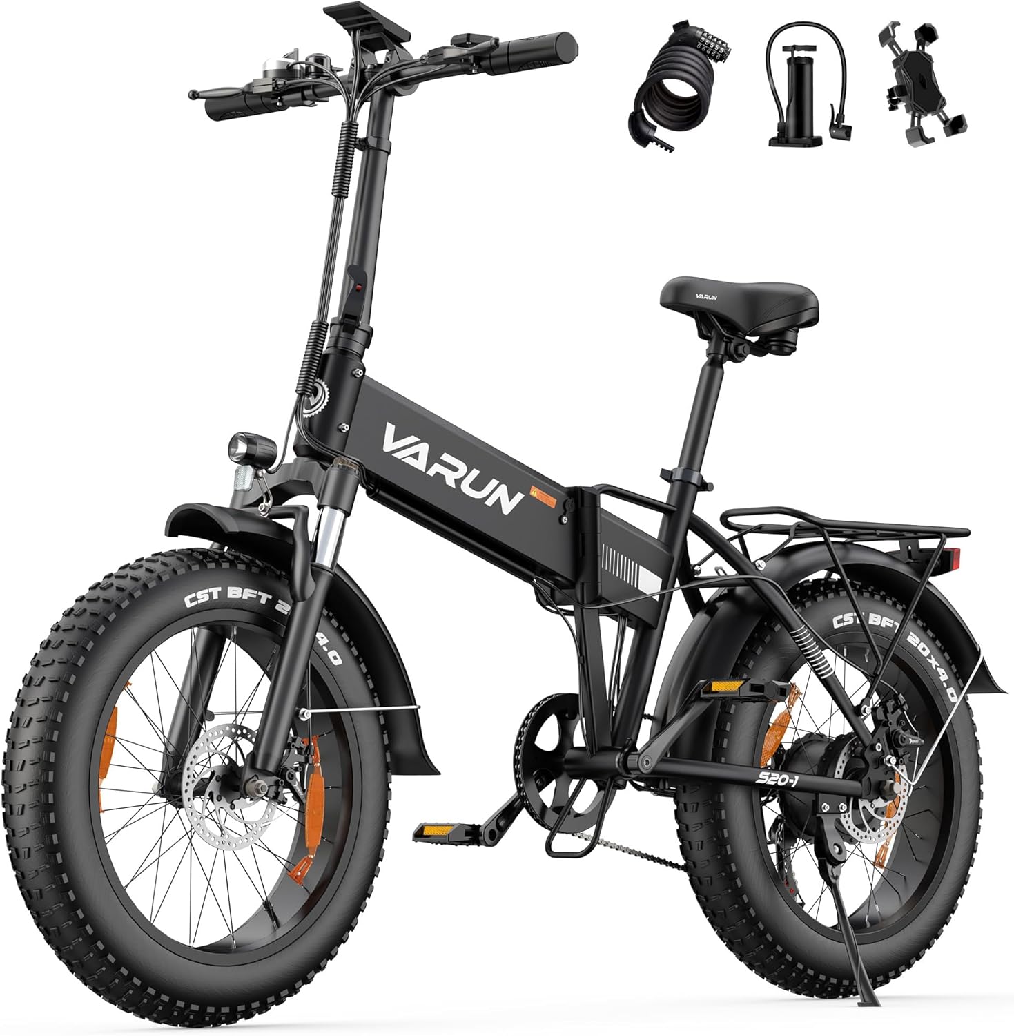 Bicicleta Eléctrica Plegable 20'' con Neumáticos Anchos, Batería 48V 13Ah, Autonomía 120Km, 7 Marchas