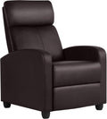 Sillón Reclinable Ajustable de Poliuretano Marrón para Salón