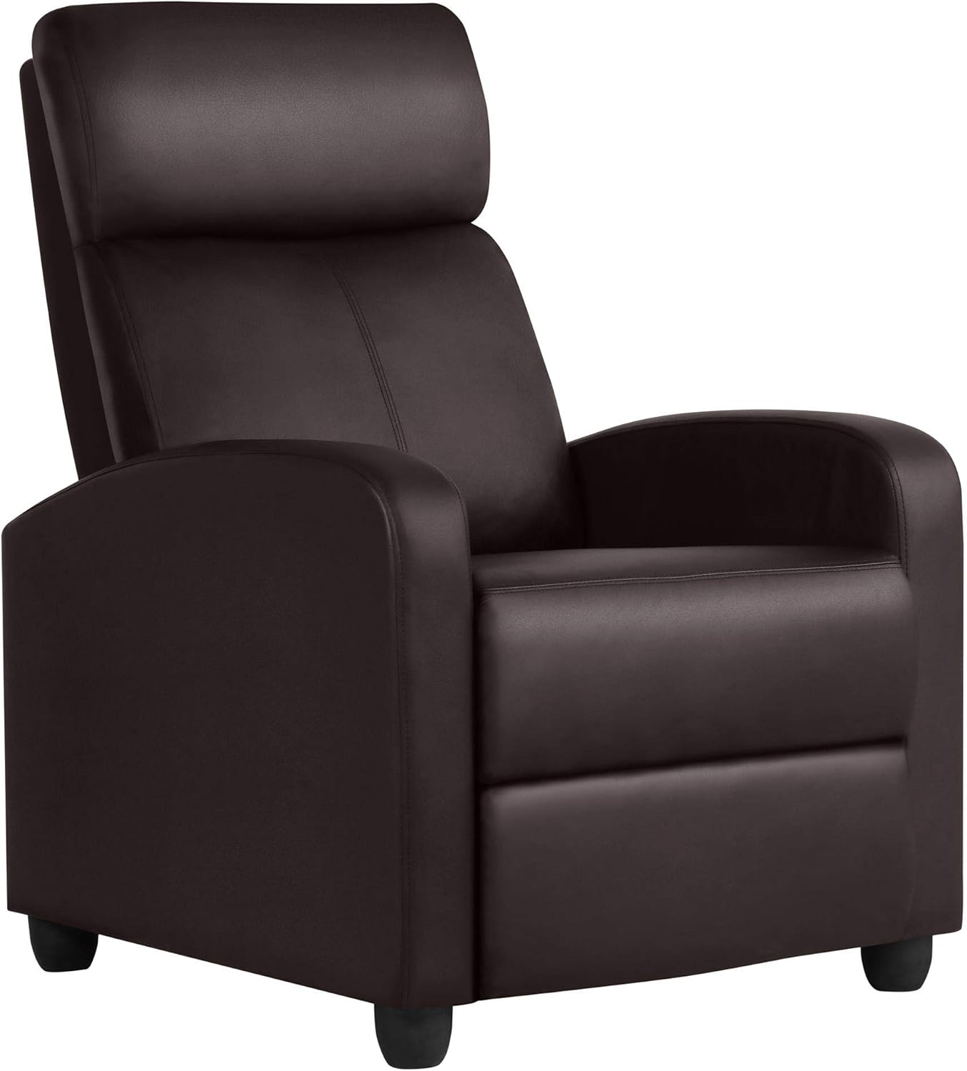 Sillón Reclinable Ajustable de Poliuretano Marrón para Salón