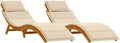 Set de 2 tumbonas de madera de acacia con cojín beige, diseño elegante y reclinable