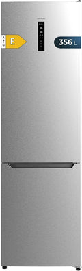 Refrigerador Combi Cecotec Bolero CoolMarket Inox 356L, No Frost, Clase E, Enfriamiento Rápido