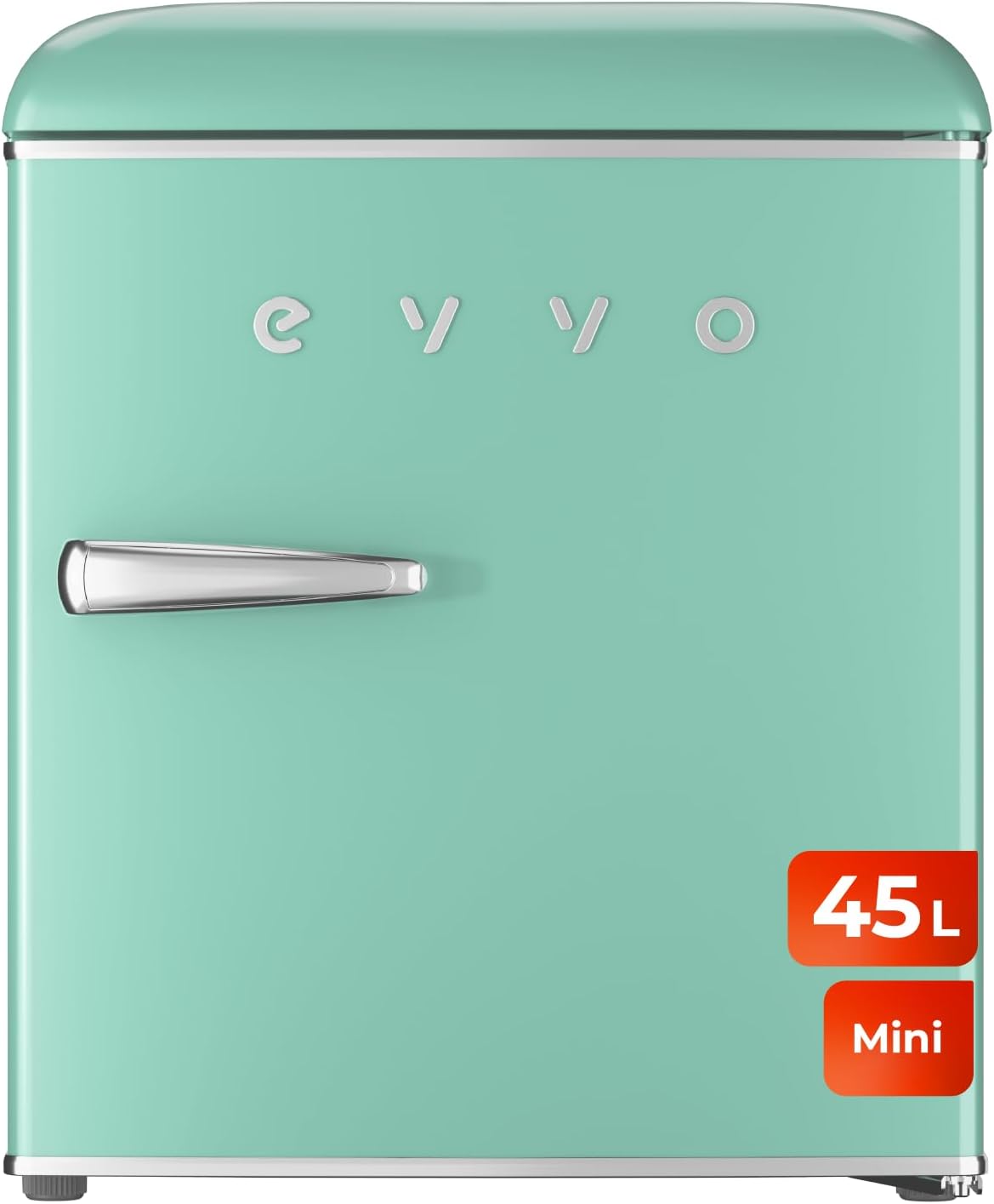 Frigorífico Retro EVVO 45L, Eficiencia Energética, Silencioso, Verde Vintage