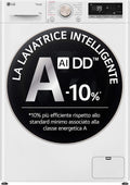 Lavadora LG AI DD 10 kg, Carga Frontal, Clase A -10%, 1400 RPM, TurboWash 360, Vapor, Wi-Fi, Blanco