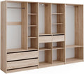 Armario Modular Elmo Vicco, Roble Sonoma, 280x200 cm, Set de 3, Almacenamiento Versátil para Ropa