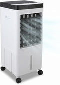 Enfriador de Aire Portátil 10L, Climatizador de Agua 65W con Temporizador y Control Remoto, Enchufe Europeo 220V