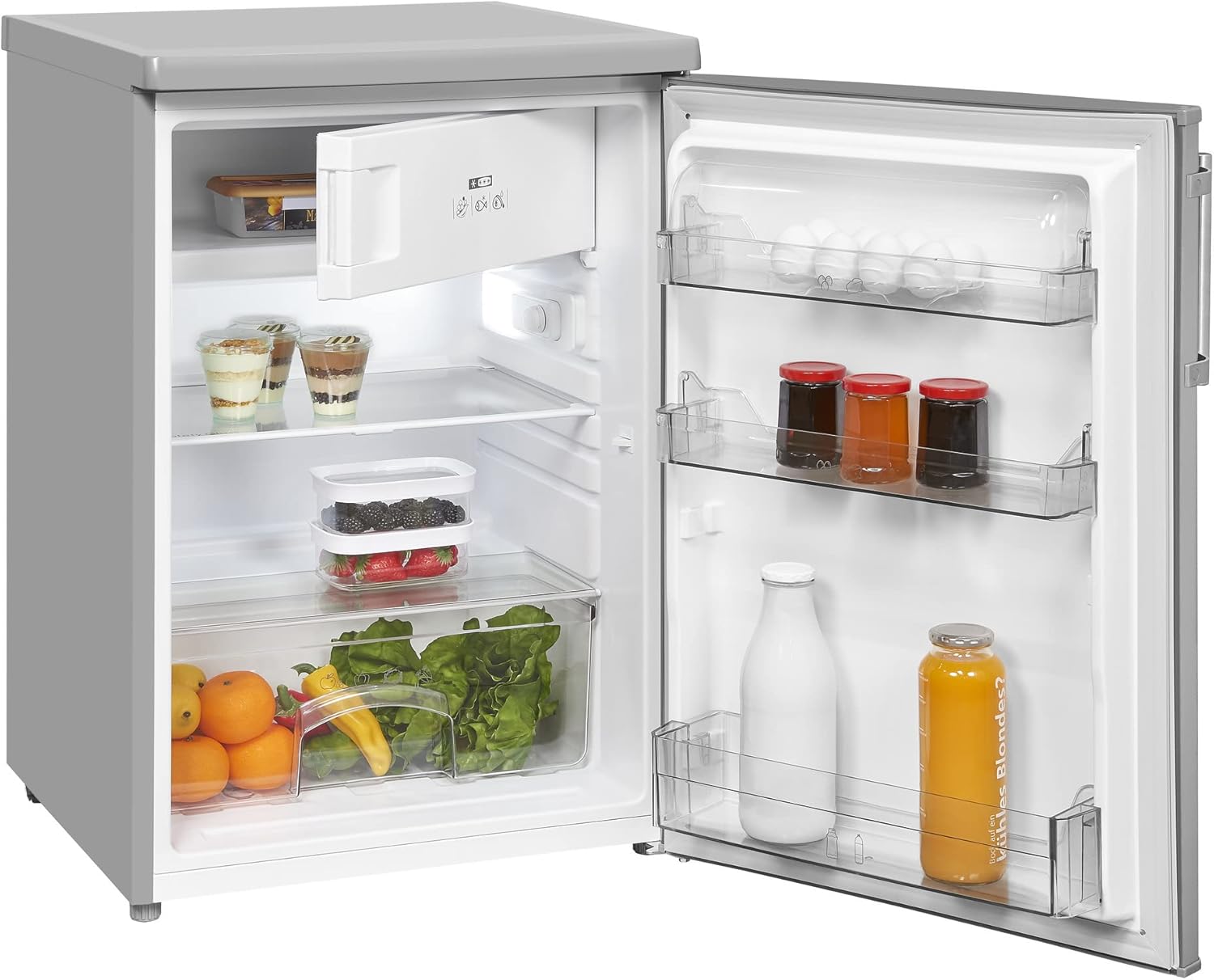 Frigorífico Compacto 109L Clase E Inoxidable con Puerta Reversible y LED