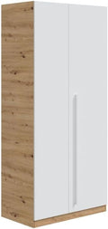 Armario Juvenil Noa 2 Puertas, 200 cm Alto, Roble Nodi y Blanco