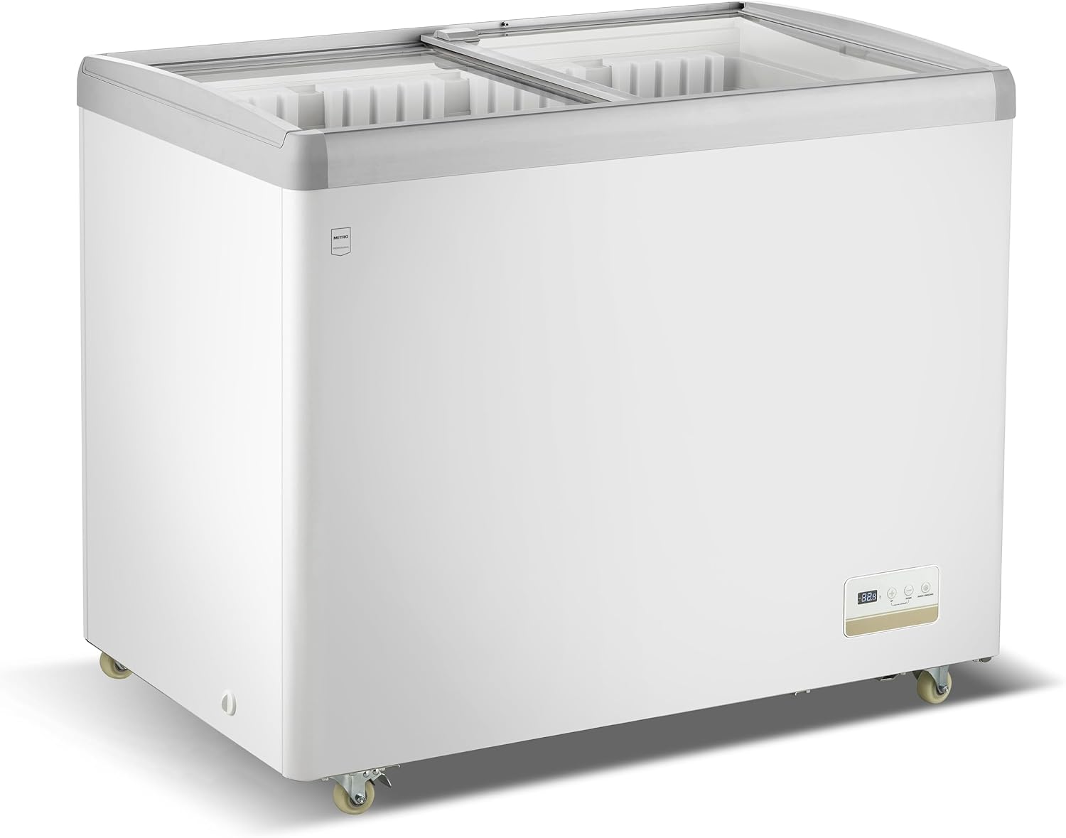 Vitrina de Helados METRO Professional con Puerta de Cristal, 249 L, 4 Cestas, Control Digital, 103.4x65.3x87 cm