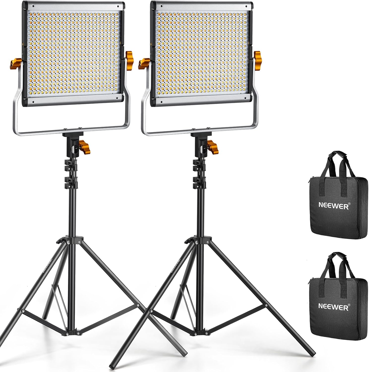 Conjunto de 2 Luces LED Bicolor Regulables NEEWER 480 con Trípode de 190 cm para Fotografía