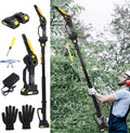 Motosierra de Pértiga Inalámbrica Telescópica, 800W Sin Escobillas, 6'' con 2 Baterías 2.0Ah