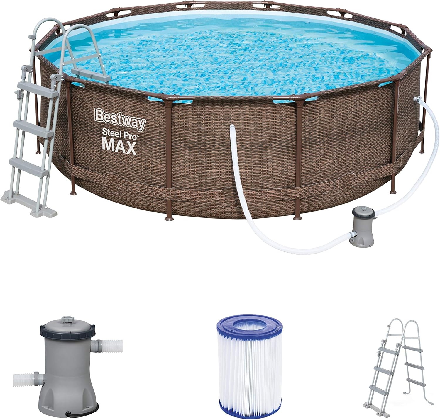 Piscina Estructural Rattan Steel Pro Max con Filtro 366x100 cm