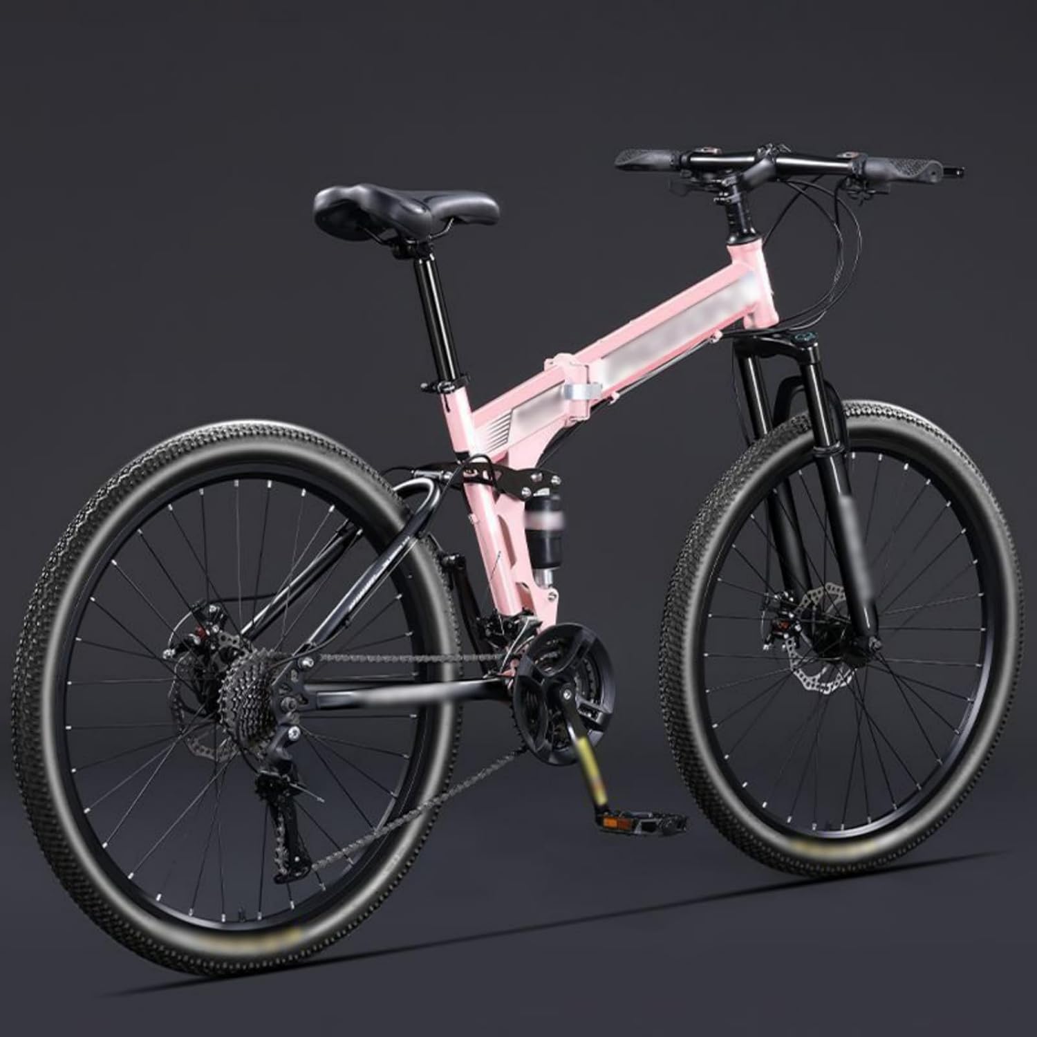 Bicicleta de Montaña Plegable 26'', 21 Velocidades, Frenos de Disco Doble, Suspensión Completa para Adultos