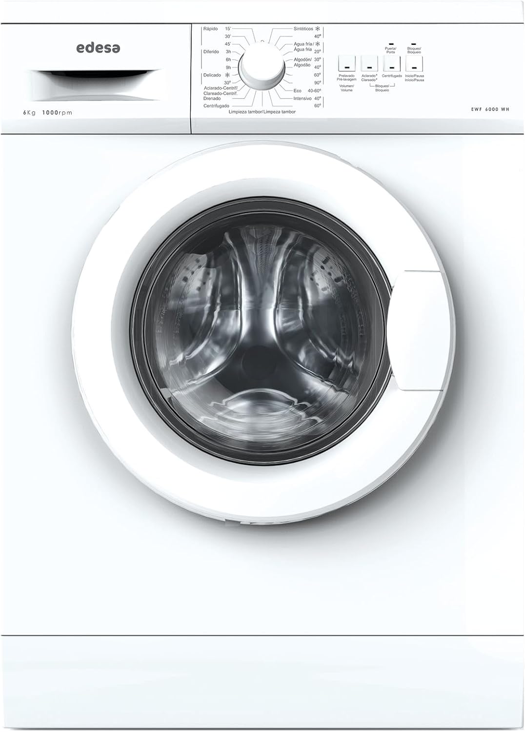 Lavadora Edesa 6KG Carga Frontal, 23 Programas, LED, 1000 RPM, Blanco