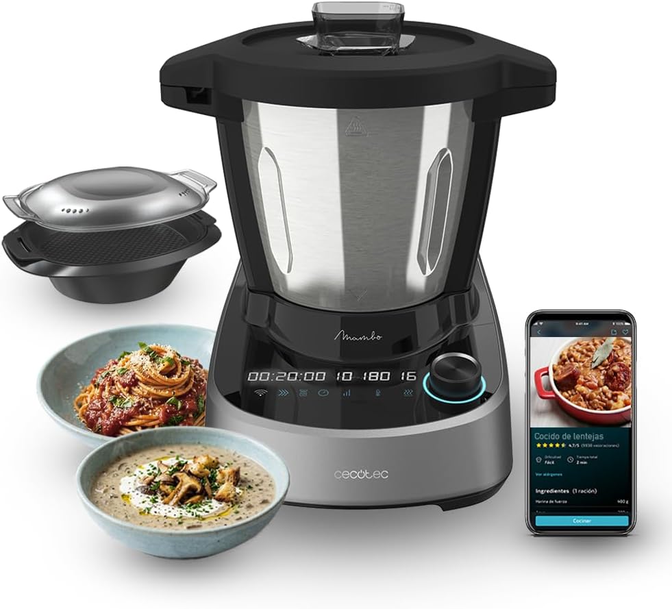 Cecotec Robot de Cocina Mambo 11090 con Conectividad APP y 37 Funciones, 3.3L