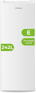 Refrigerador Aspes AR145501E 242L, Blanco, Puerta Reversible, Silencioso, Clase E